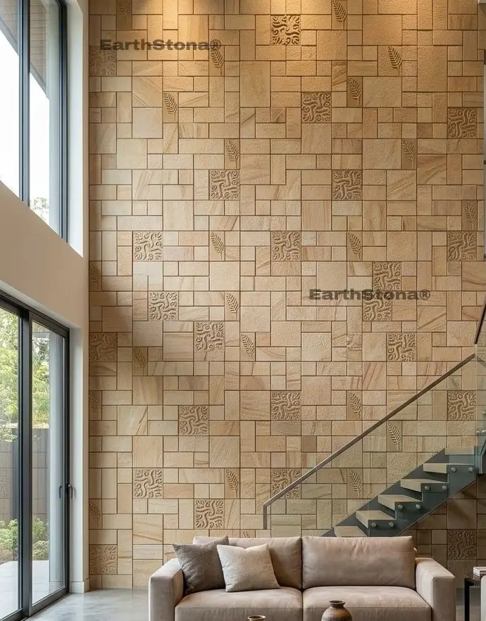 Royal Teakwood CNC Carved Sandstone Cladding